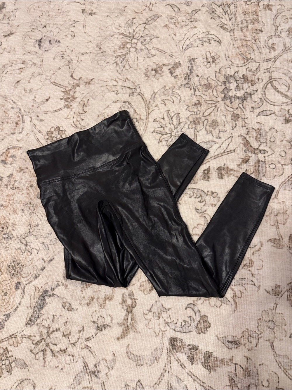 SPANX Women’s Black Faux Leather Leggings